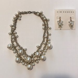 Faux Pearl and Gold Necklace